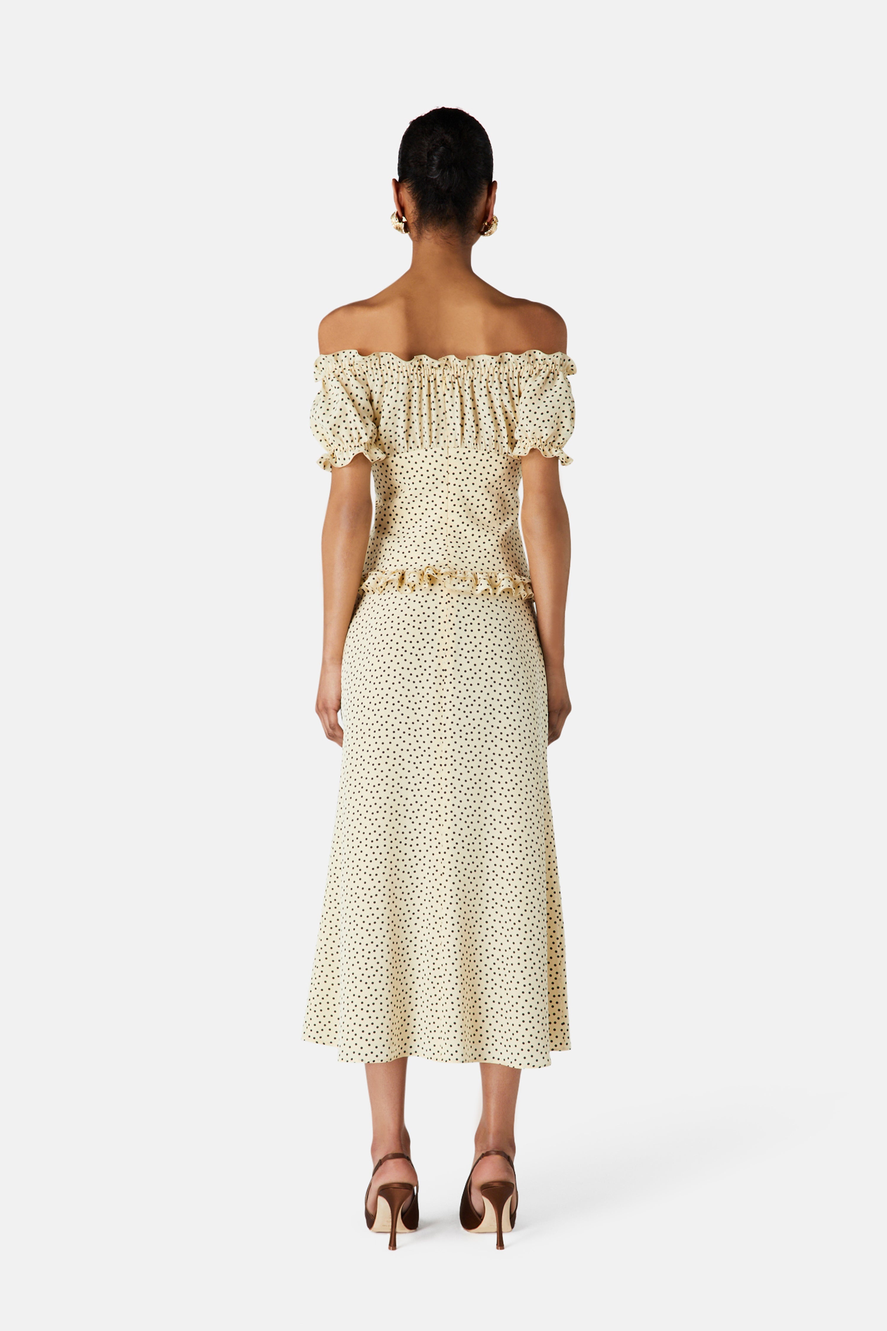 POLKA DOT OFF THE SHOULDER DRESS - 4