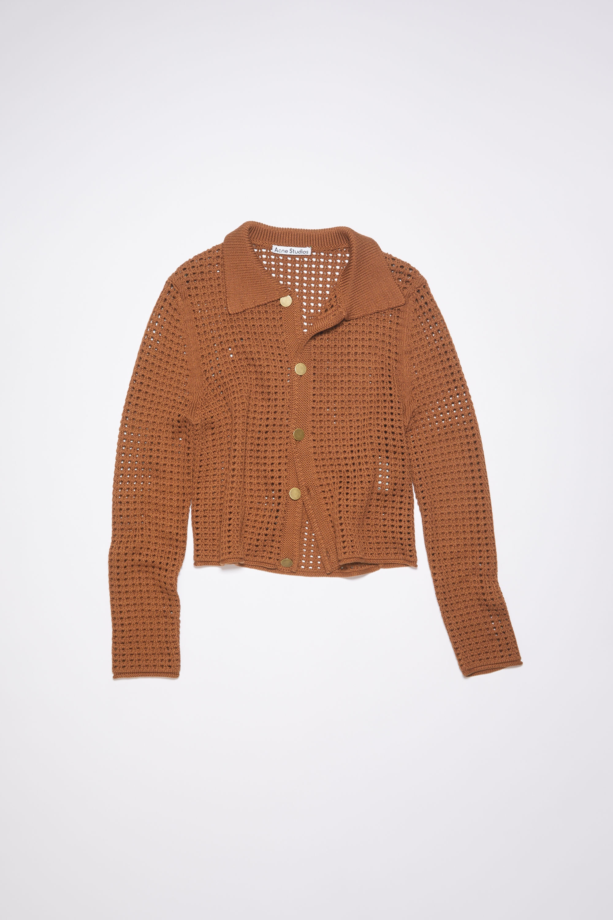 Knitted cardigan - Cognac brown - 6