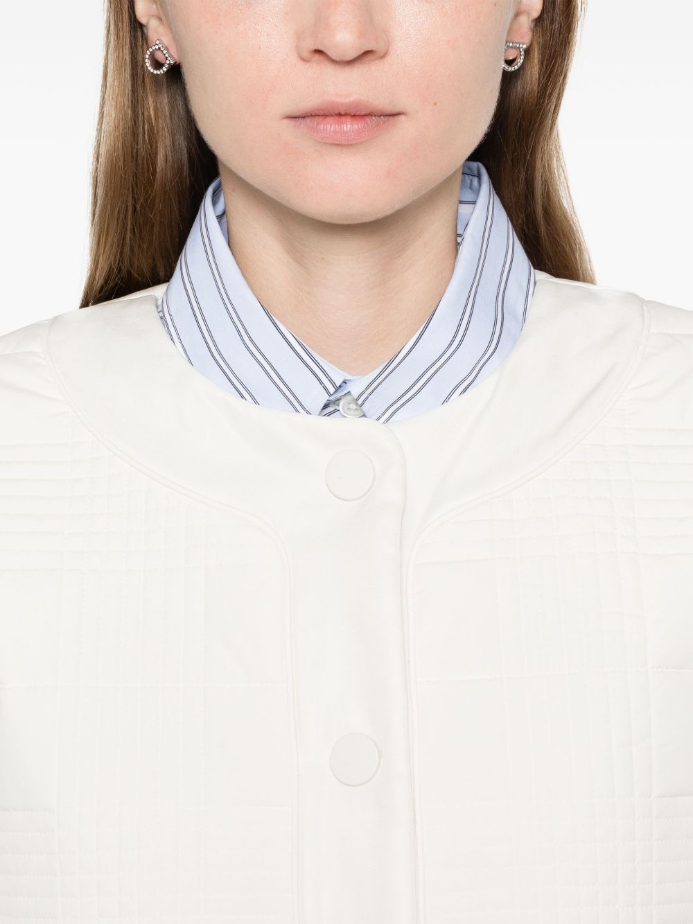 check-pattern padded jacket - 5