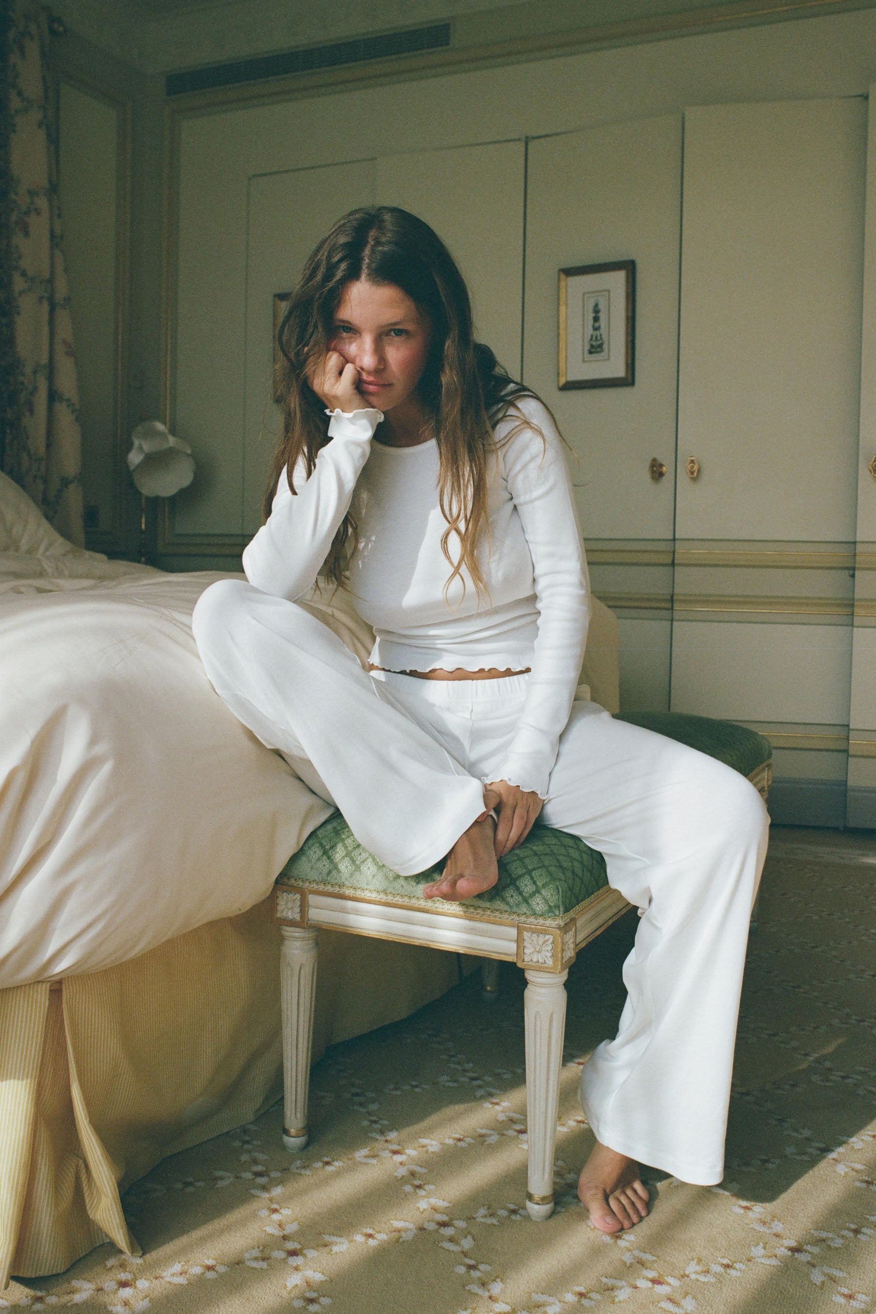 The Pant: Cotton Jersey White - 2