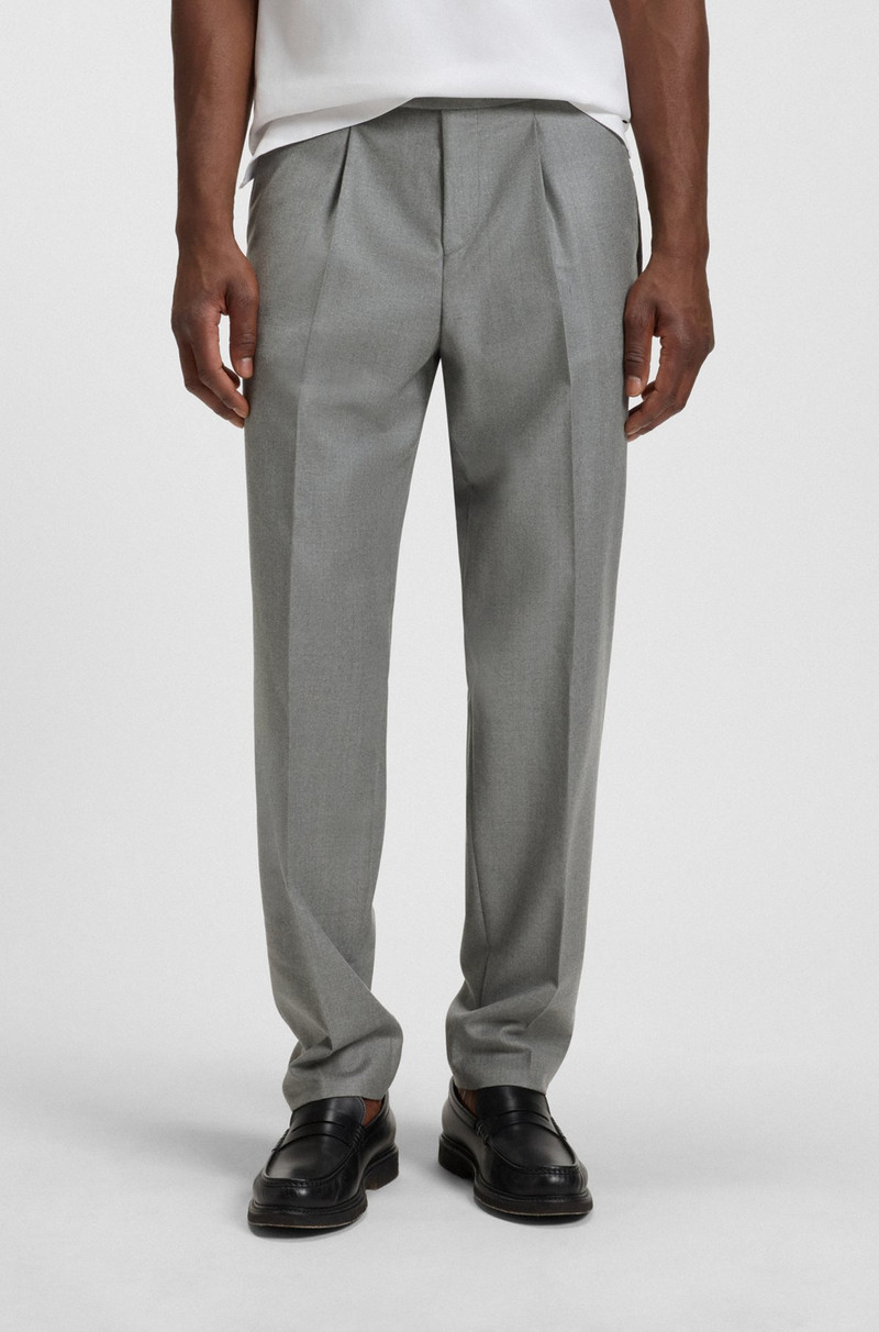 TAPERED-FIT TROUSERS IN MELANGE VIRGIN WOOL 2