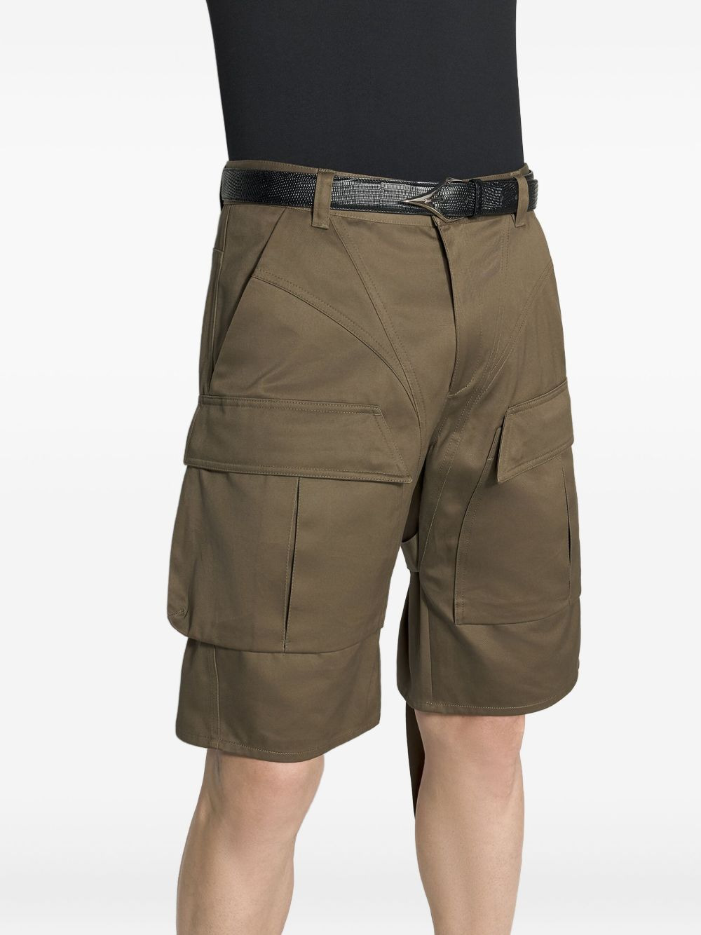 buckle-straps cargo shorts - 4