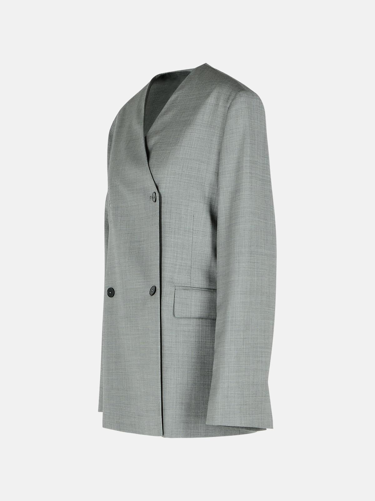 'ALTAIR' GREY VIRGIN WOOL BLAZER - 2