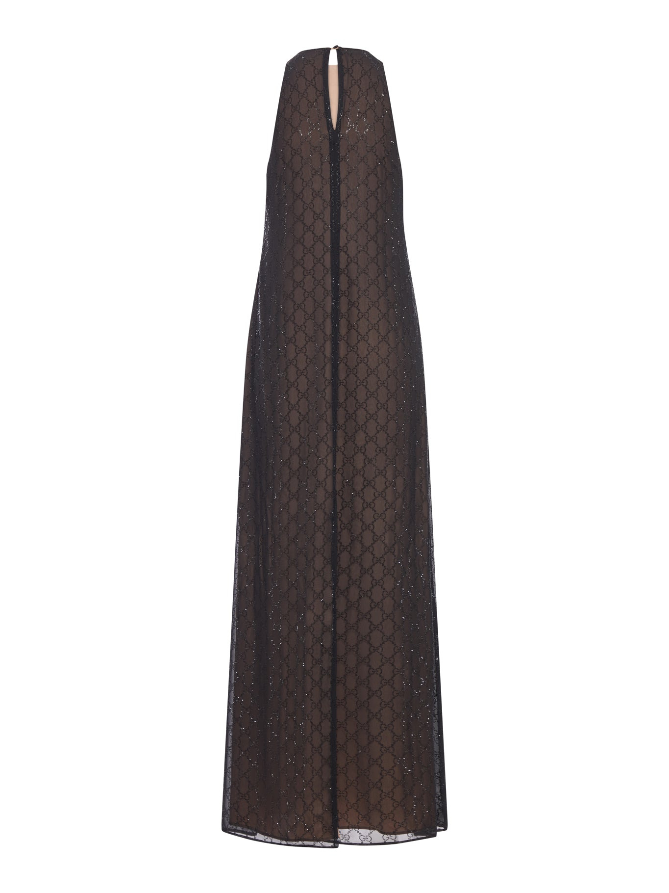 SILK GEORGETTE DRESS WITH "GG" MONOGRAM - 2