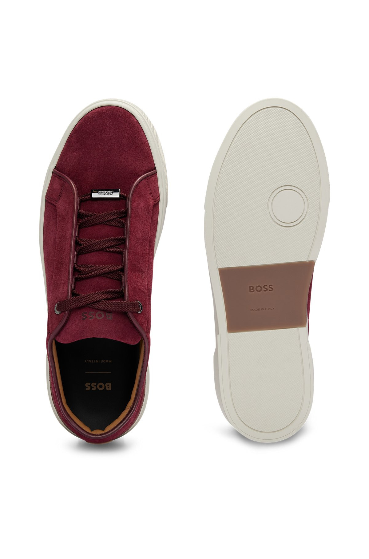 GARY SUEDE LOW-TOP TRAINERS WITH BRANDED LACE LOOP - 4