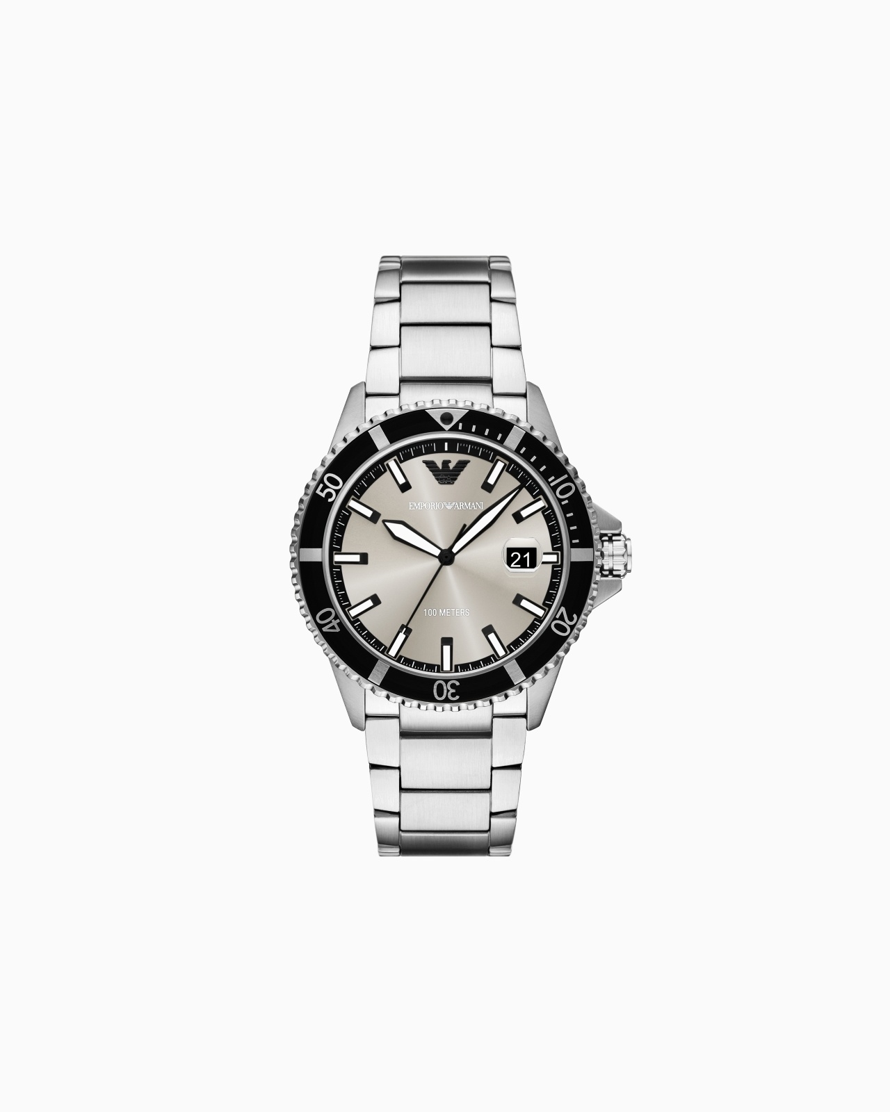 WORLD EXPLORER THREE-HAND DATE STAINLESS STEEL WATCH - 1
