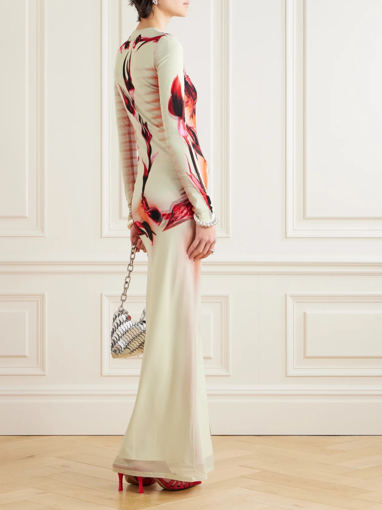Jean Paul Gaultier Printed Stretch-mesh Maxi Dress | REVERSIBLE