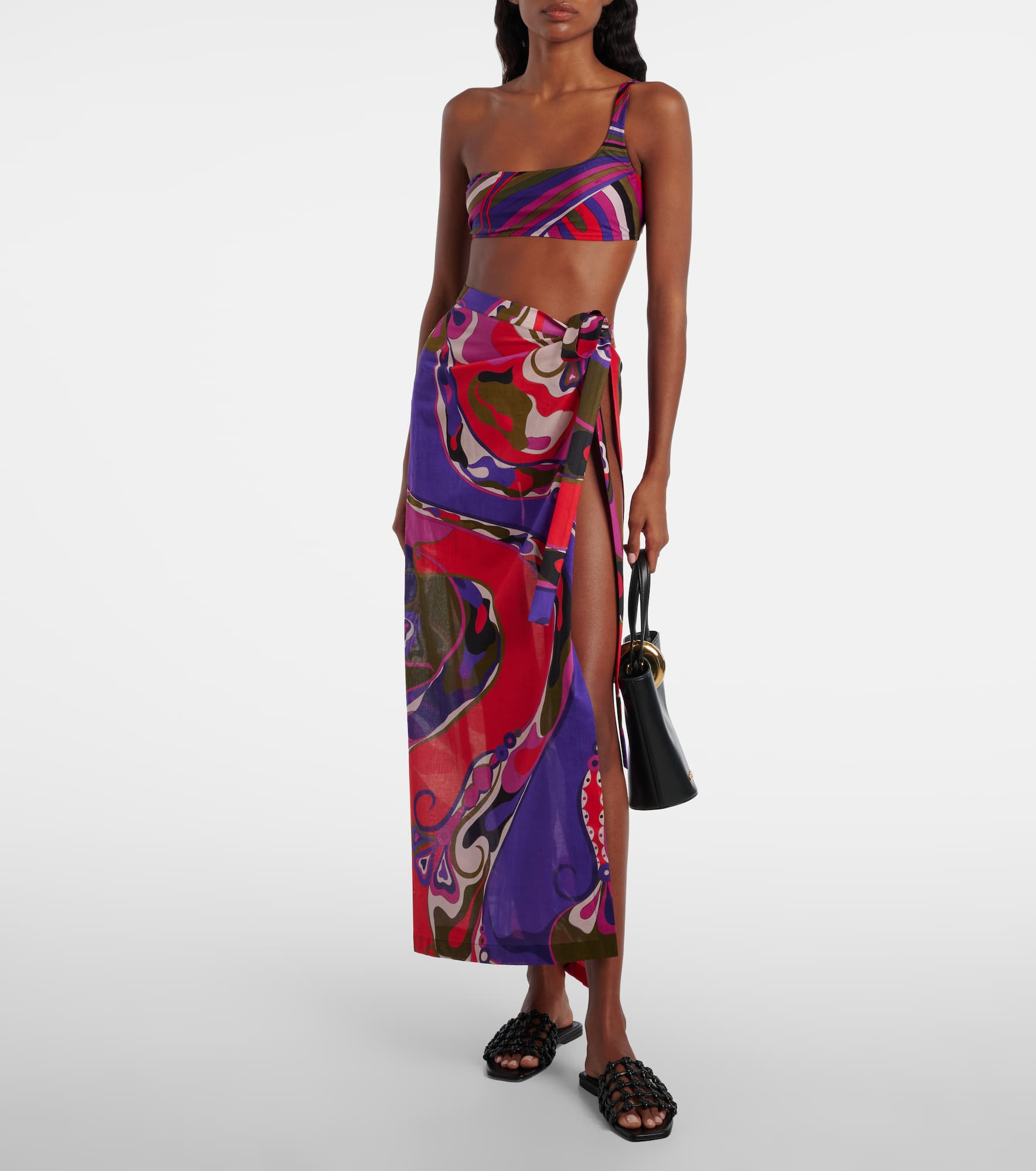 Orchidee cotton wrap skirt - 2