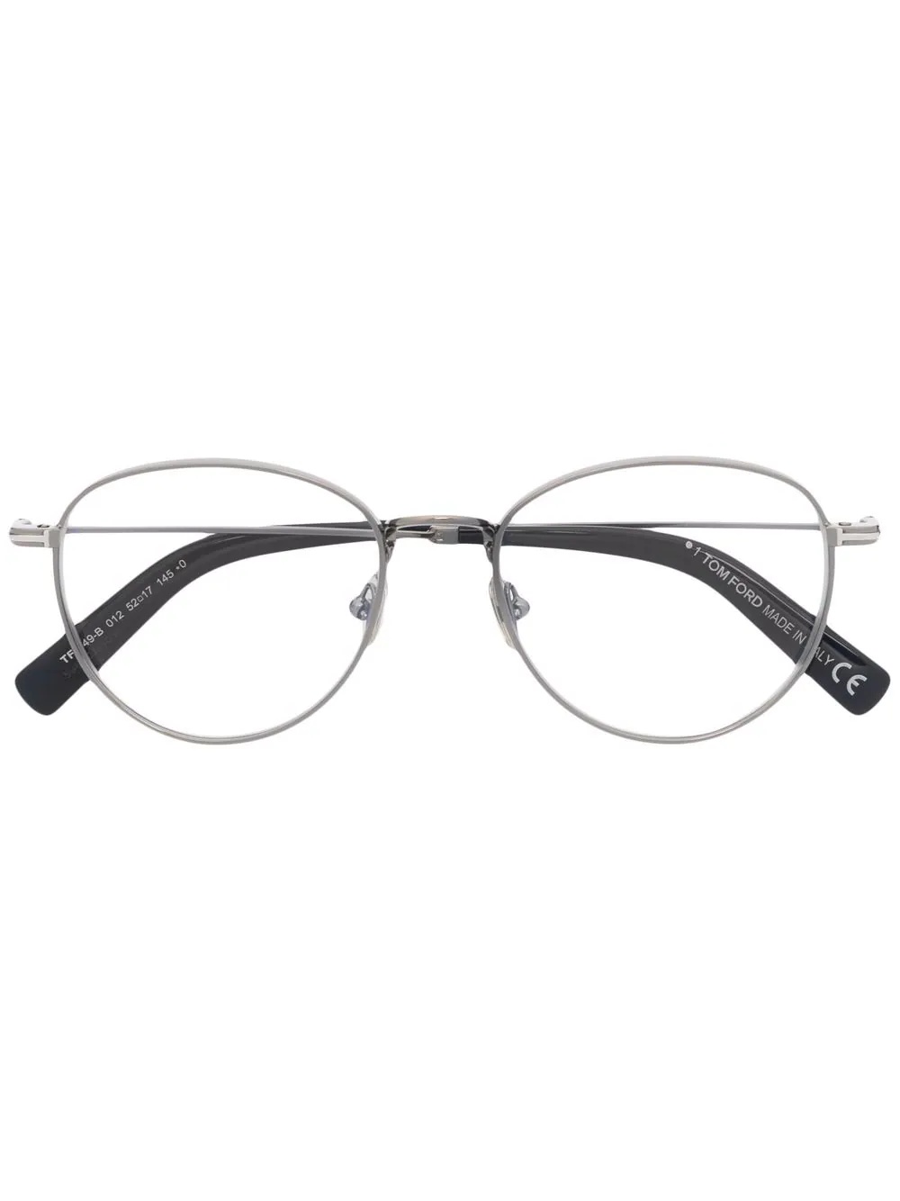 polished-effect round-frame glasses - 1