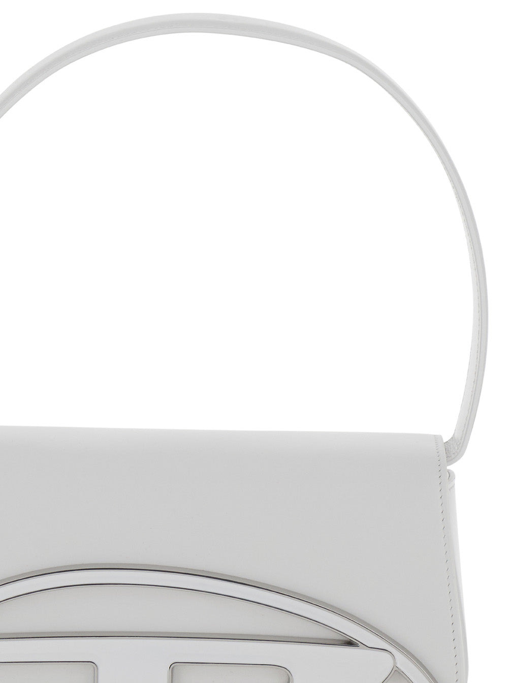 Diesel Women '1Dr' White Shoulder Bag With Oval D Patch In Leather Woman - 5