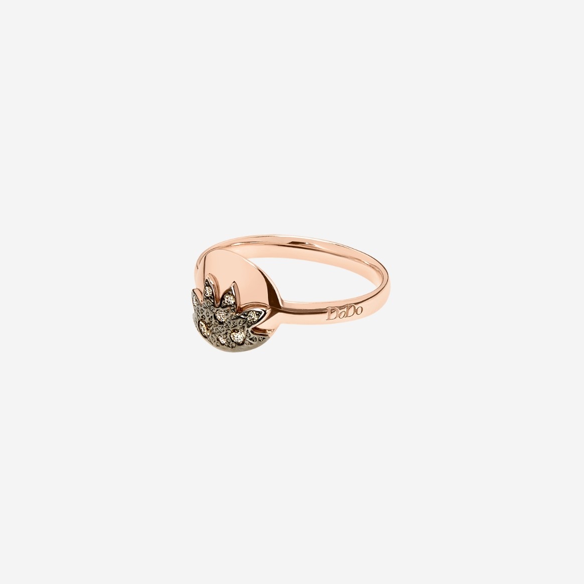 Rose Gold & Brown Diamond Moon & Sun Ring - 2