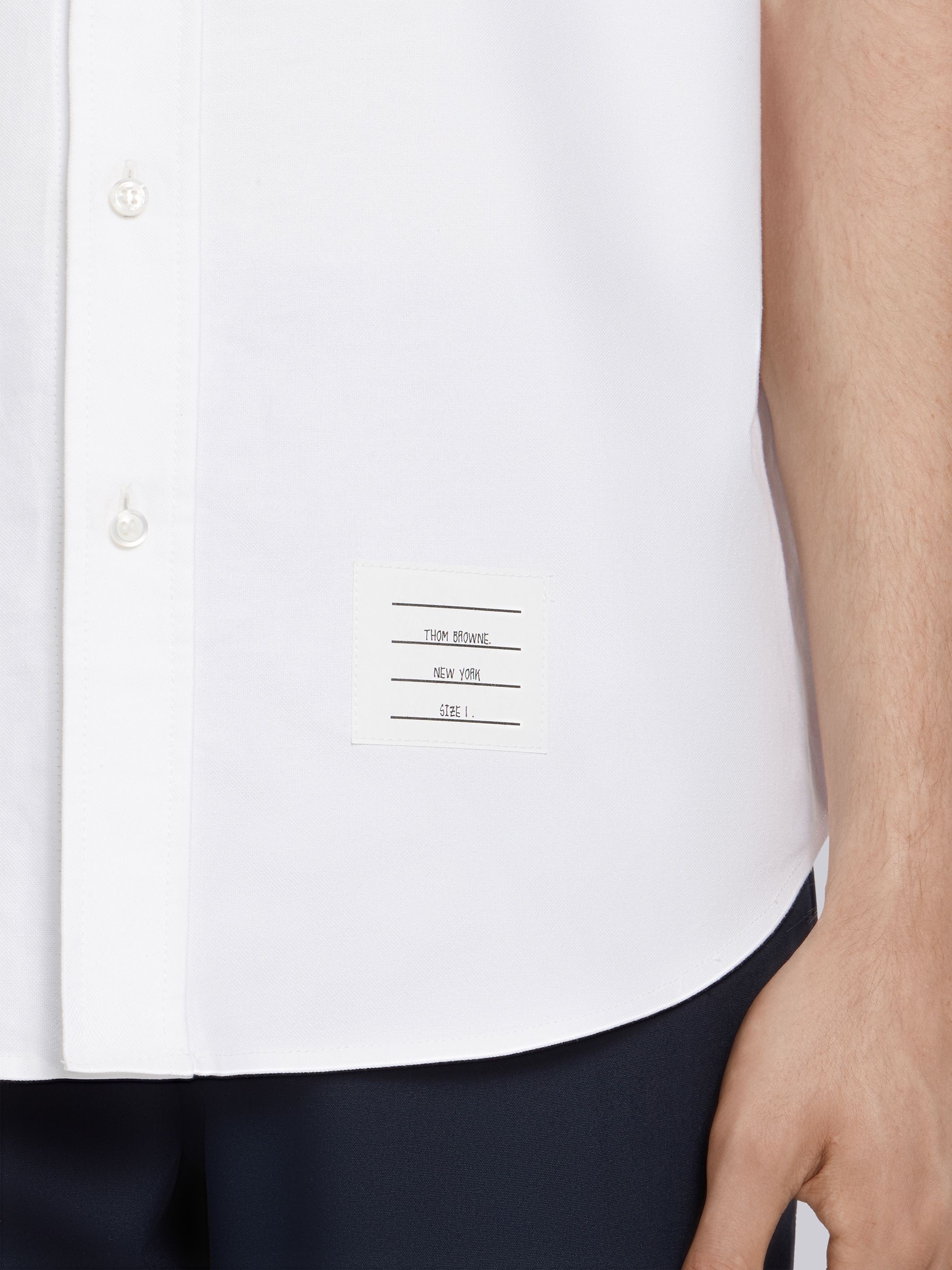 White Oxford Grosgrain Cuff Shirt - 6