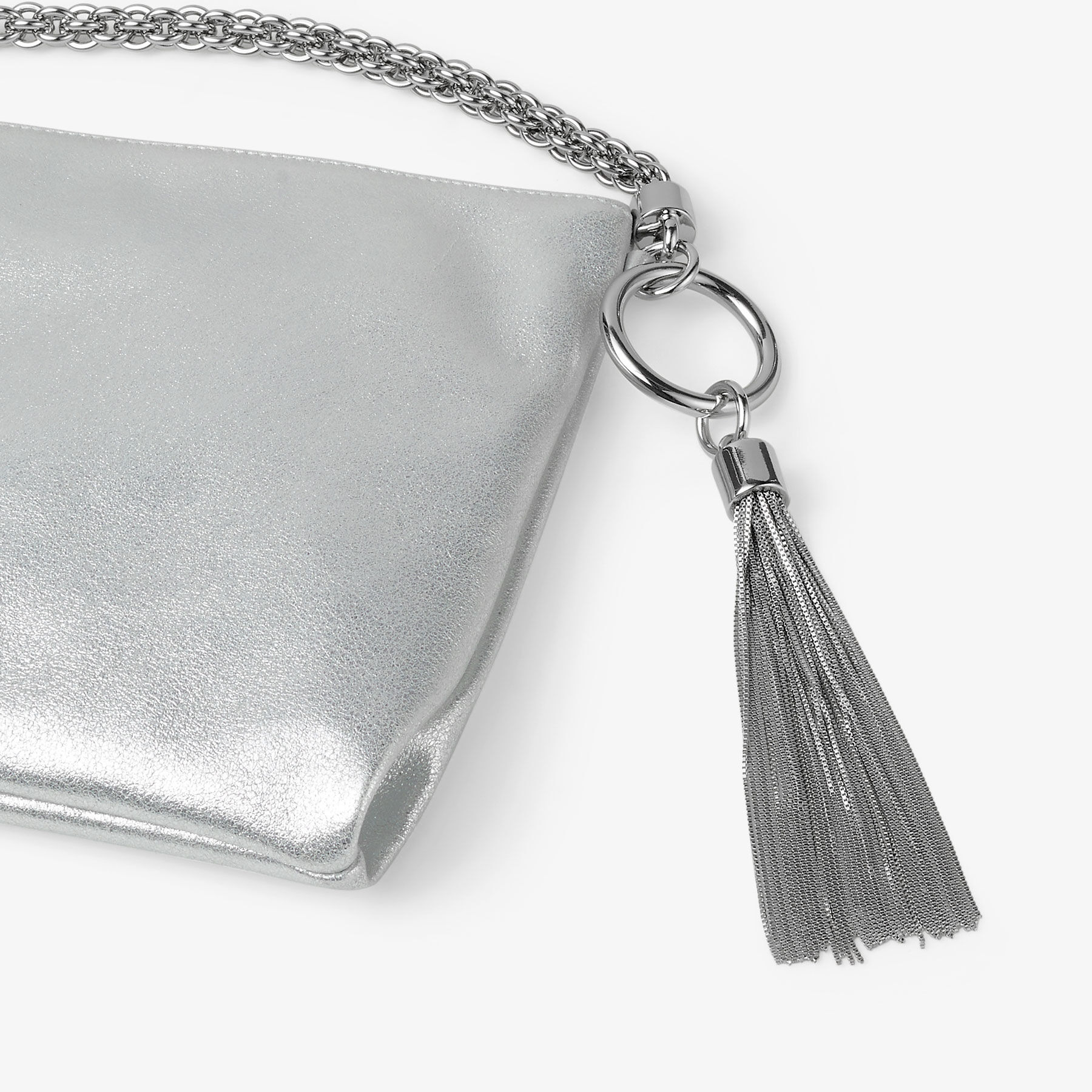 Callie
Silver Metallic Leather Clutch Bag - 4