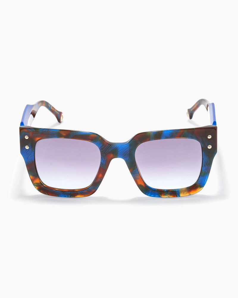 Square Frame Sunglasses With Contrast Temples 1
