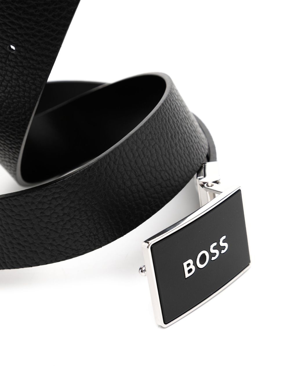 logo-lettering leather belt - 2