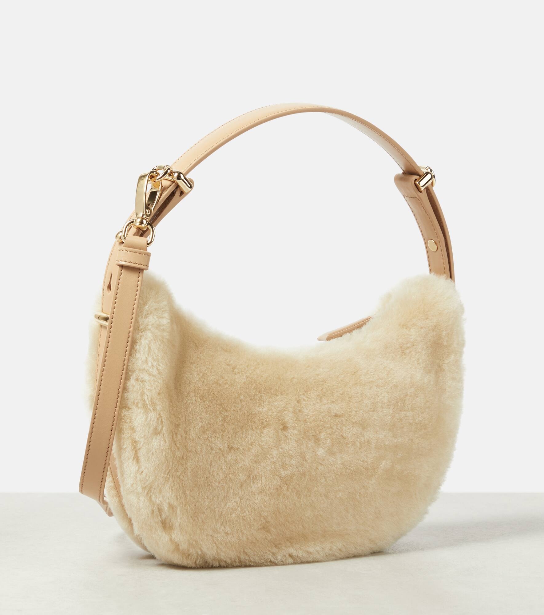 Arqué shearling shoulder bag - 4