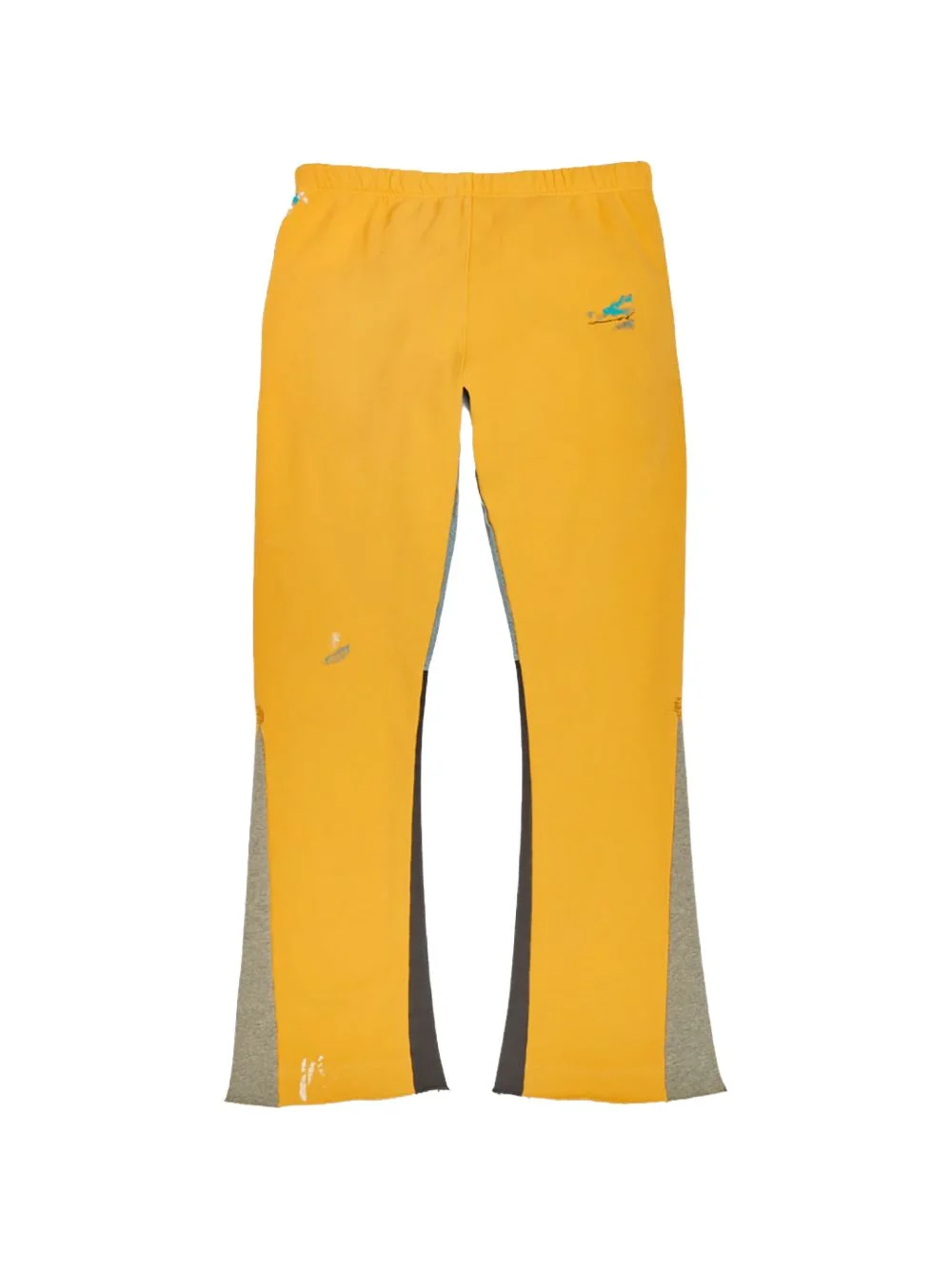 logo paint splatter flare track pants - 1