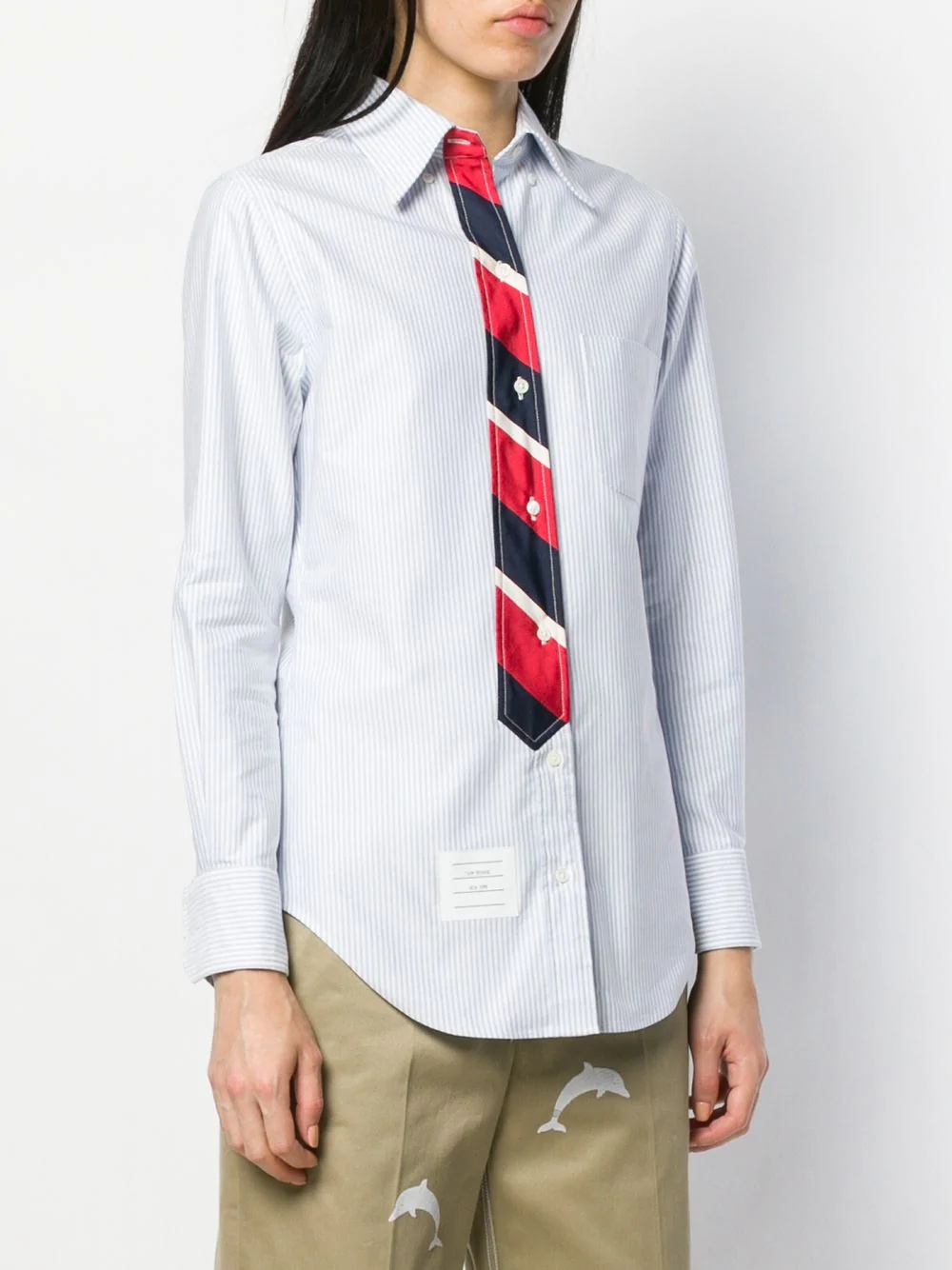 necktie-effect oxford shirt - 3