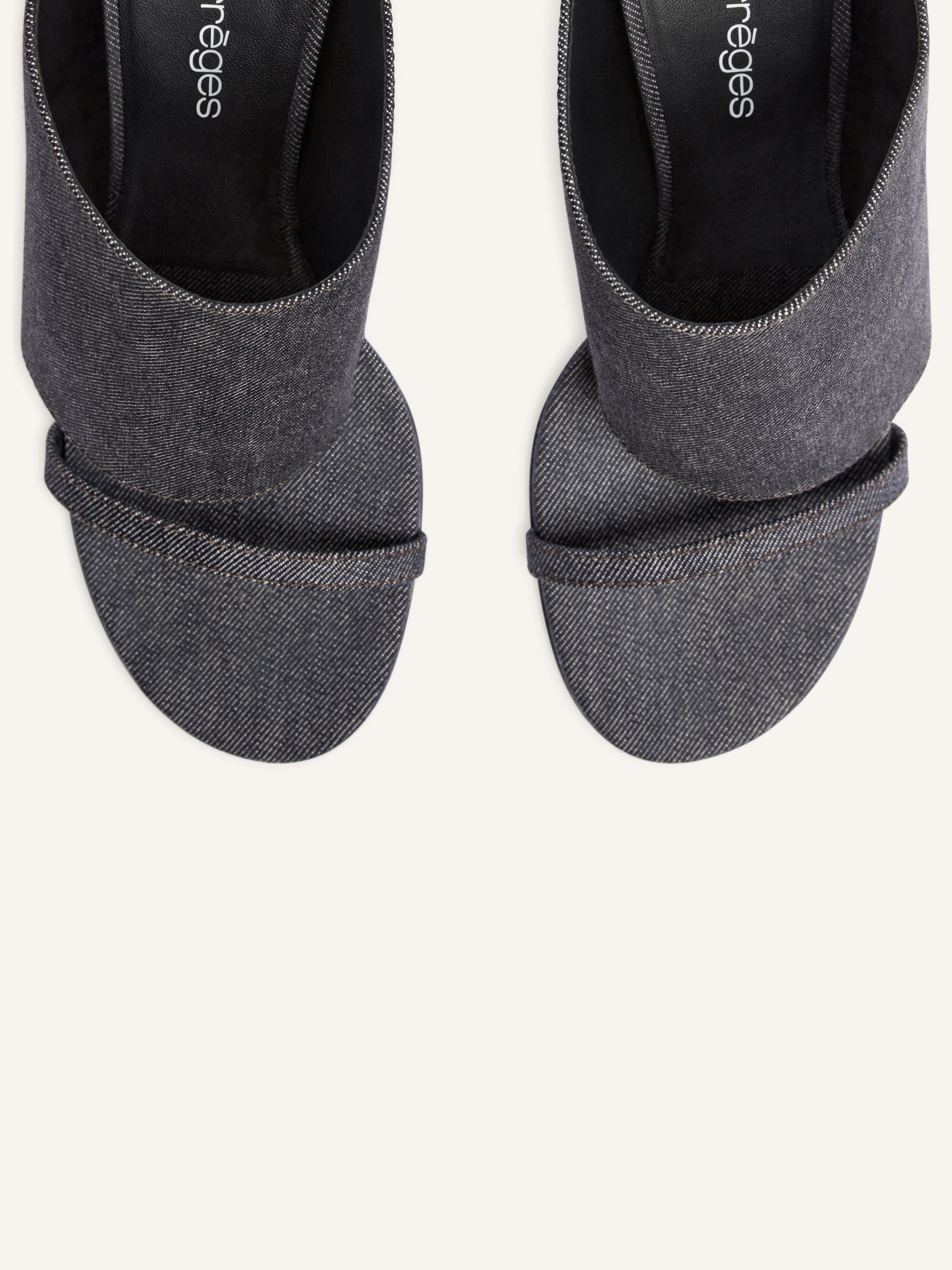 OBLIQUE WEDGED DENIM MULES - 5