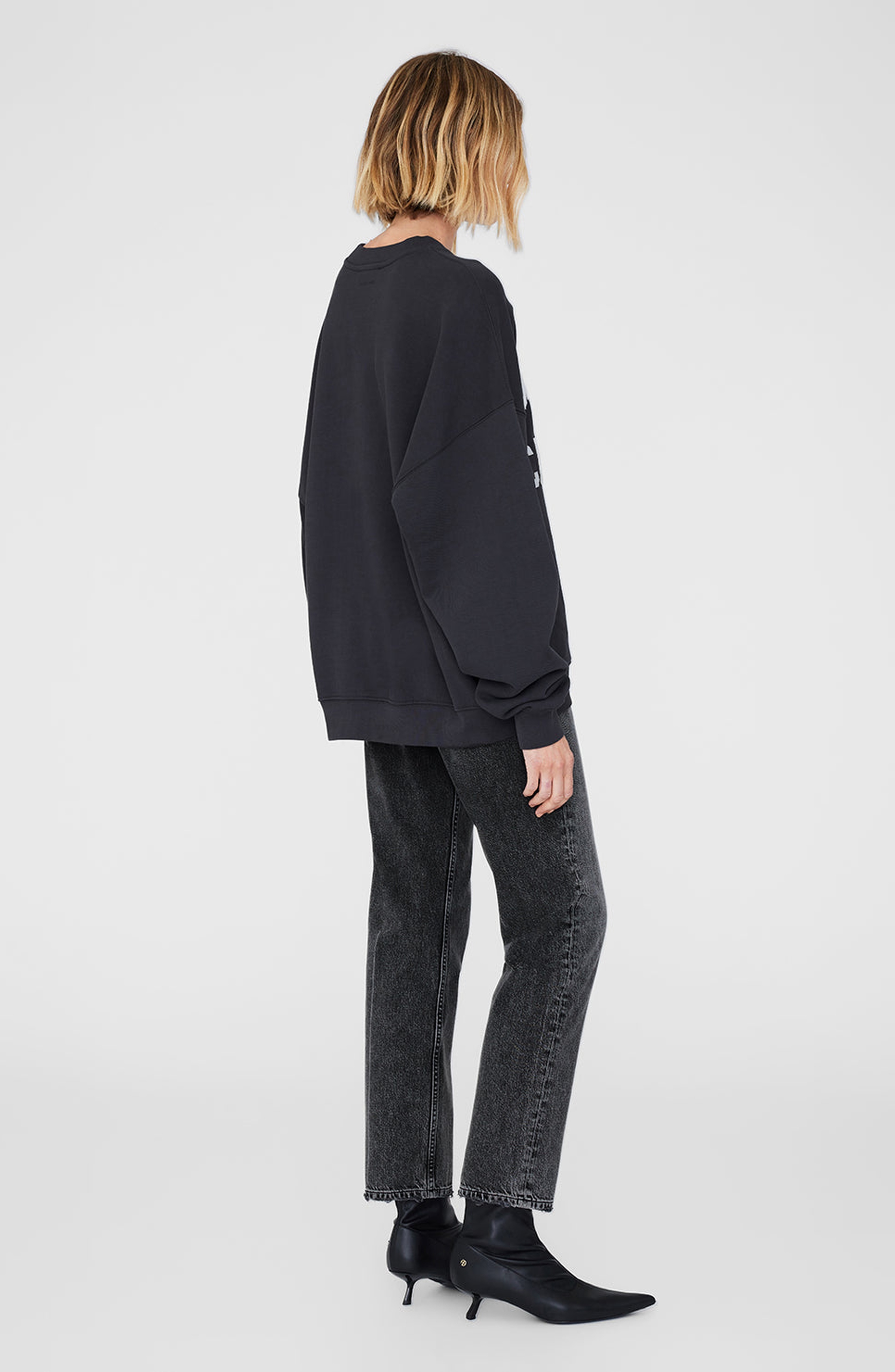 ANINE BING Miles Sweatshirt in Vintage Black at Nordstrom - 2