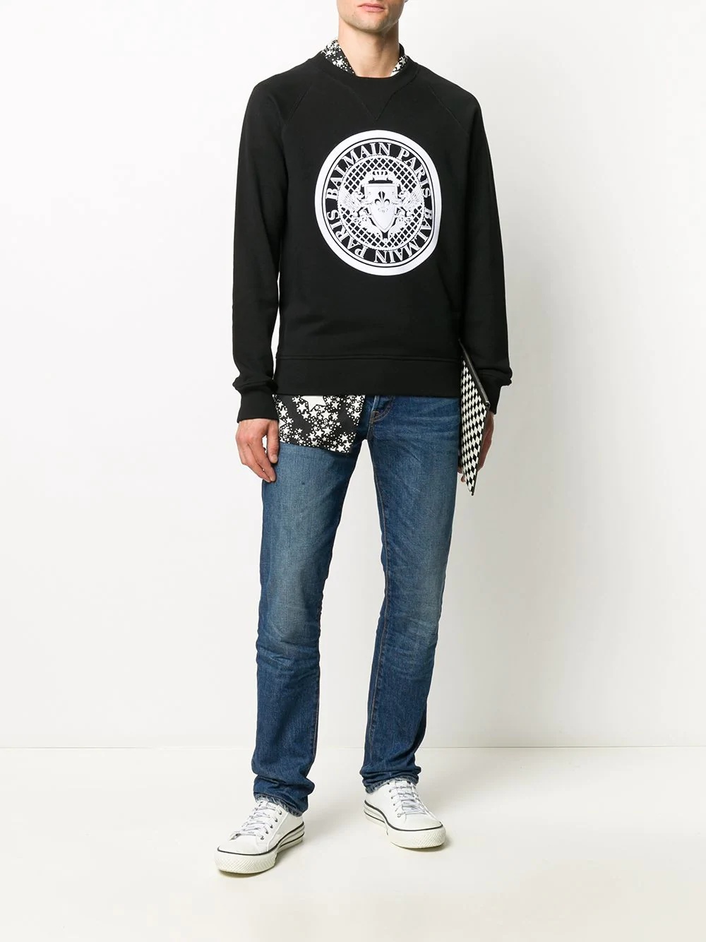 logo-print cotton sweatshirt - 2