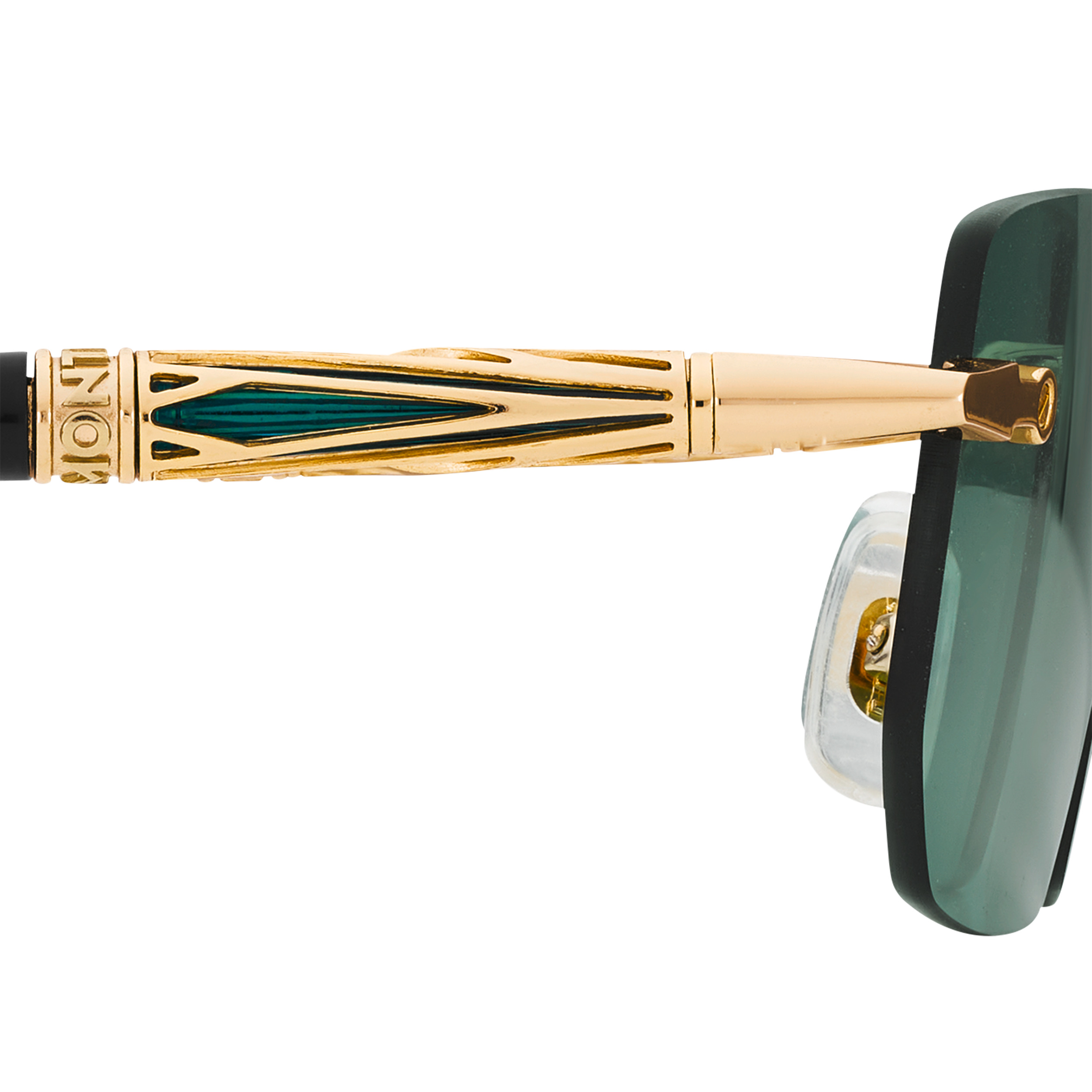 Rectangular Sunglasses with Gold-Colored Metal Frame - 4
