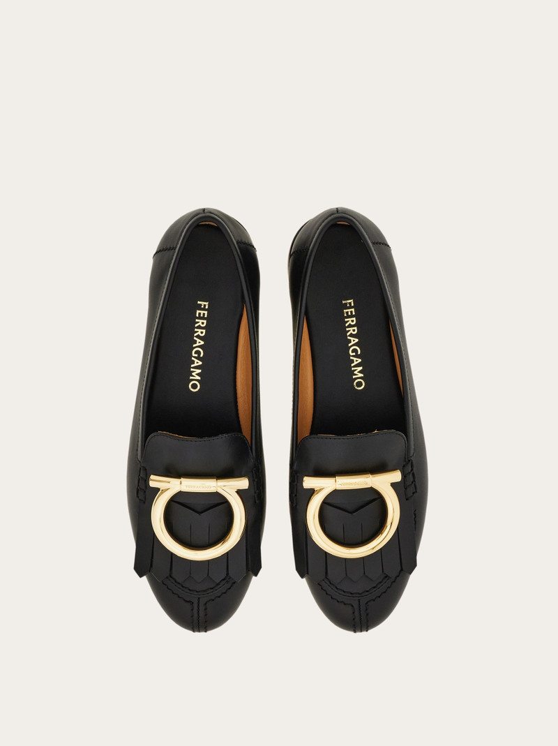 FERRAGAMO Gancio loafer with fringe detail outlook