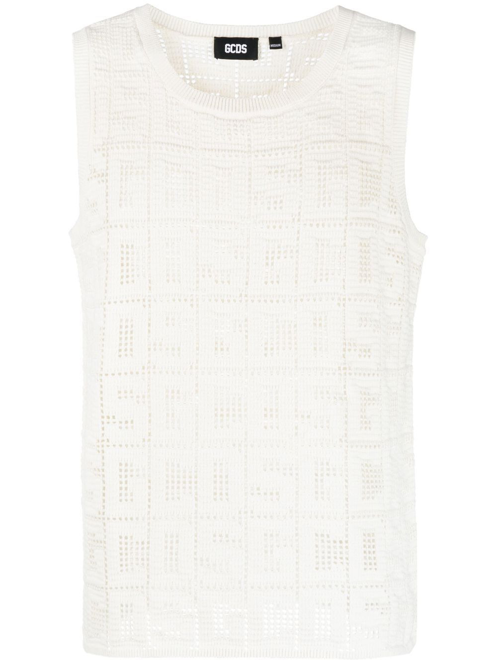 monogram macramé tank top - 1