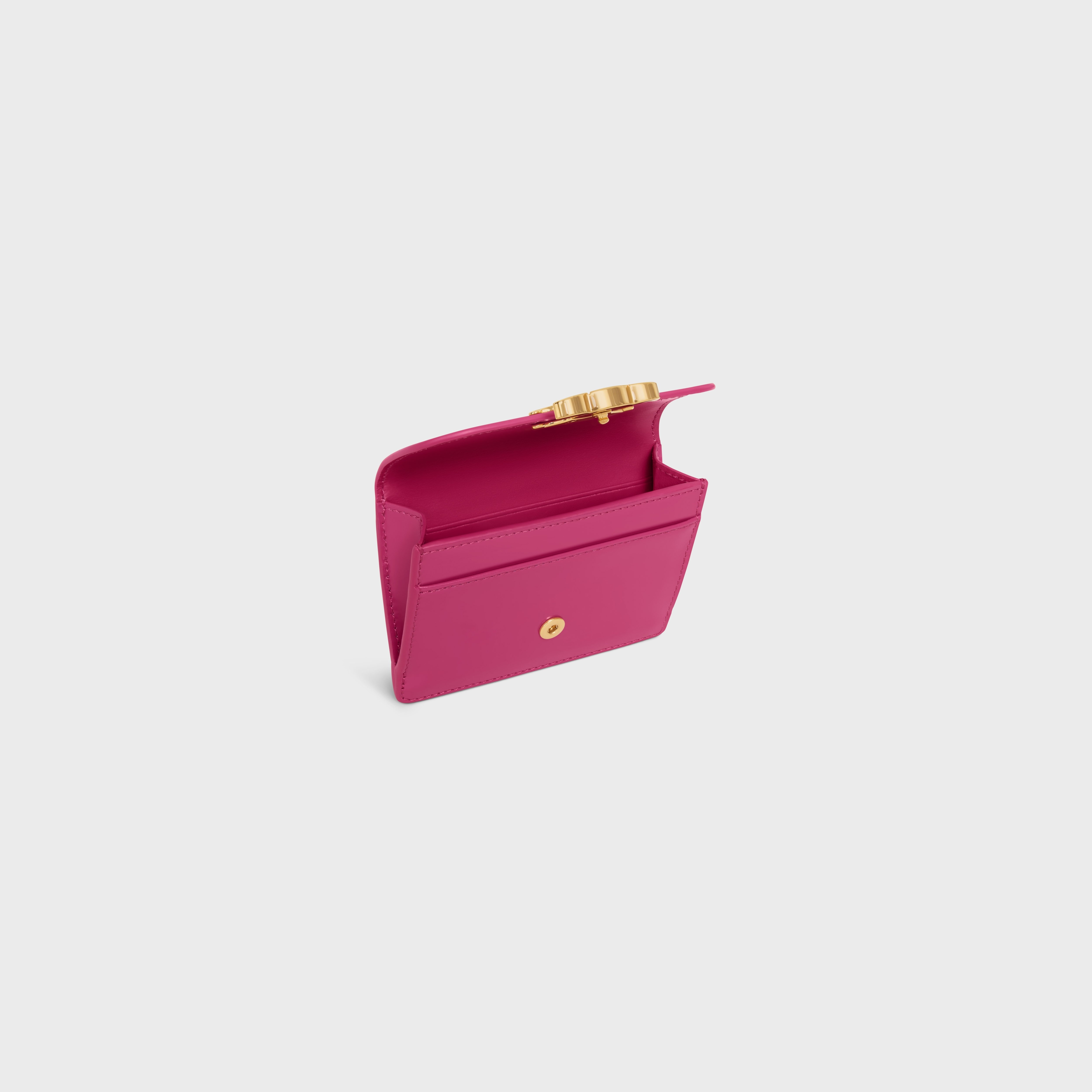 CARD HOLDER WITH FLAP TRIOMPHE in Shiny calfskin - 4