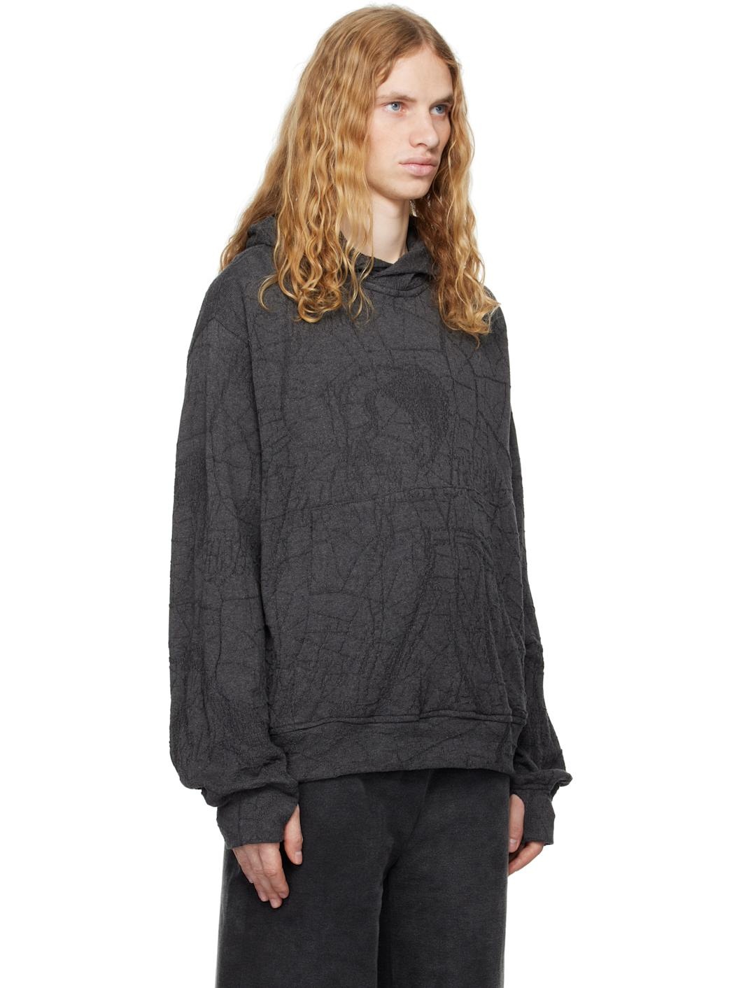 Gray Knit Hoodie - 2
