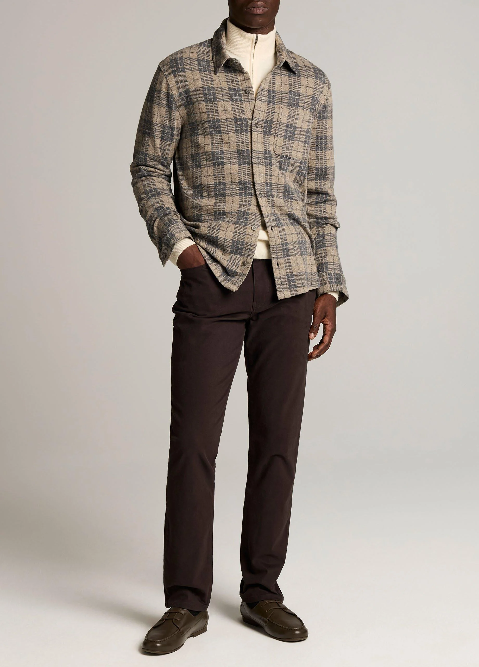 Dylan Slim 5-Pocket Peached Stretch-Cotton Pant - 1