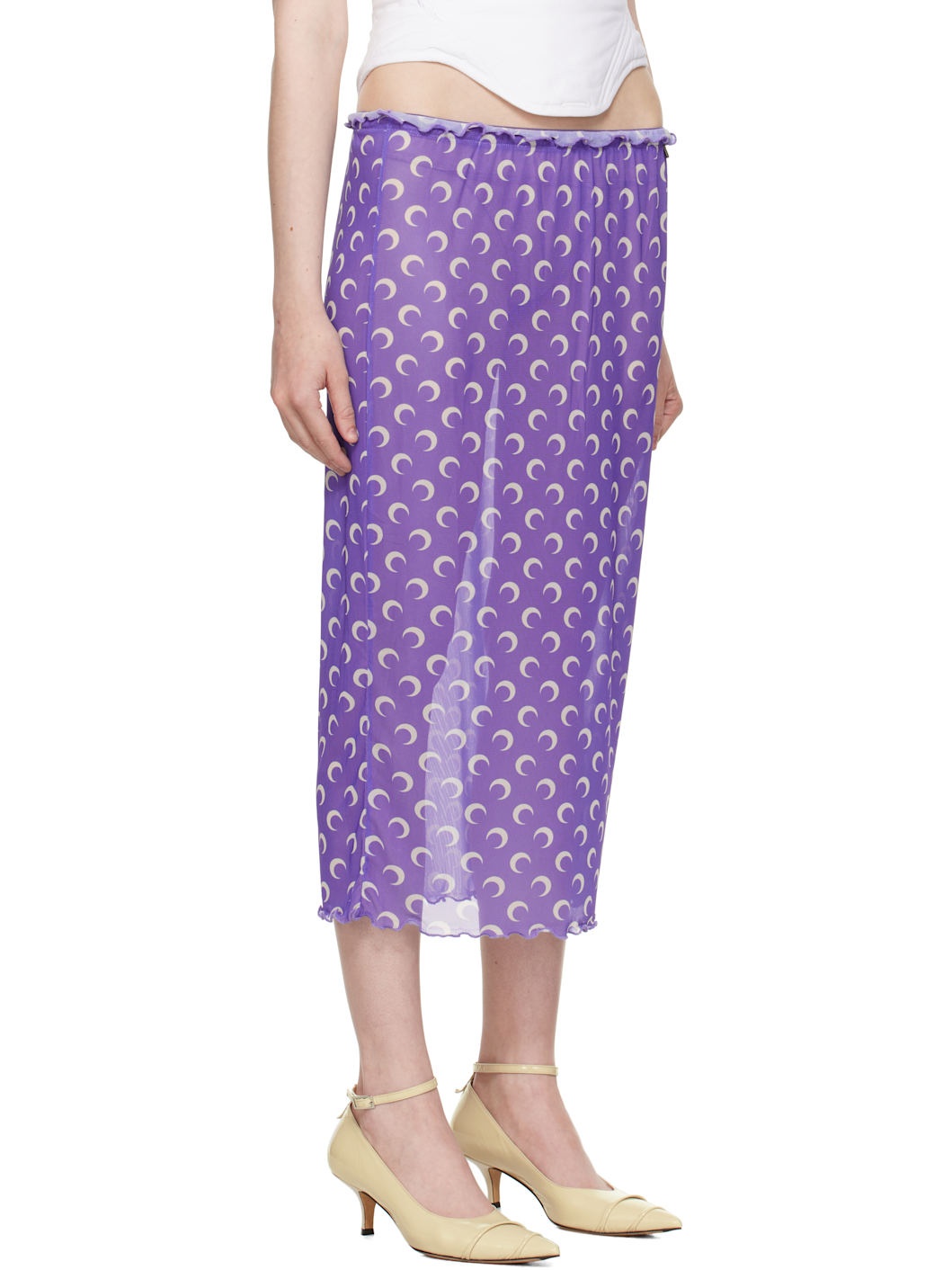 Purple Recycled Moon Mesh Midi Skirt - 2