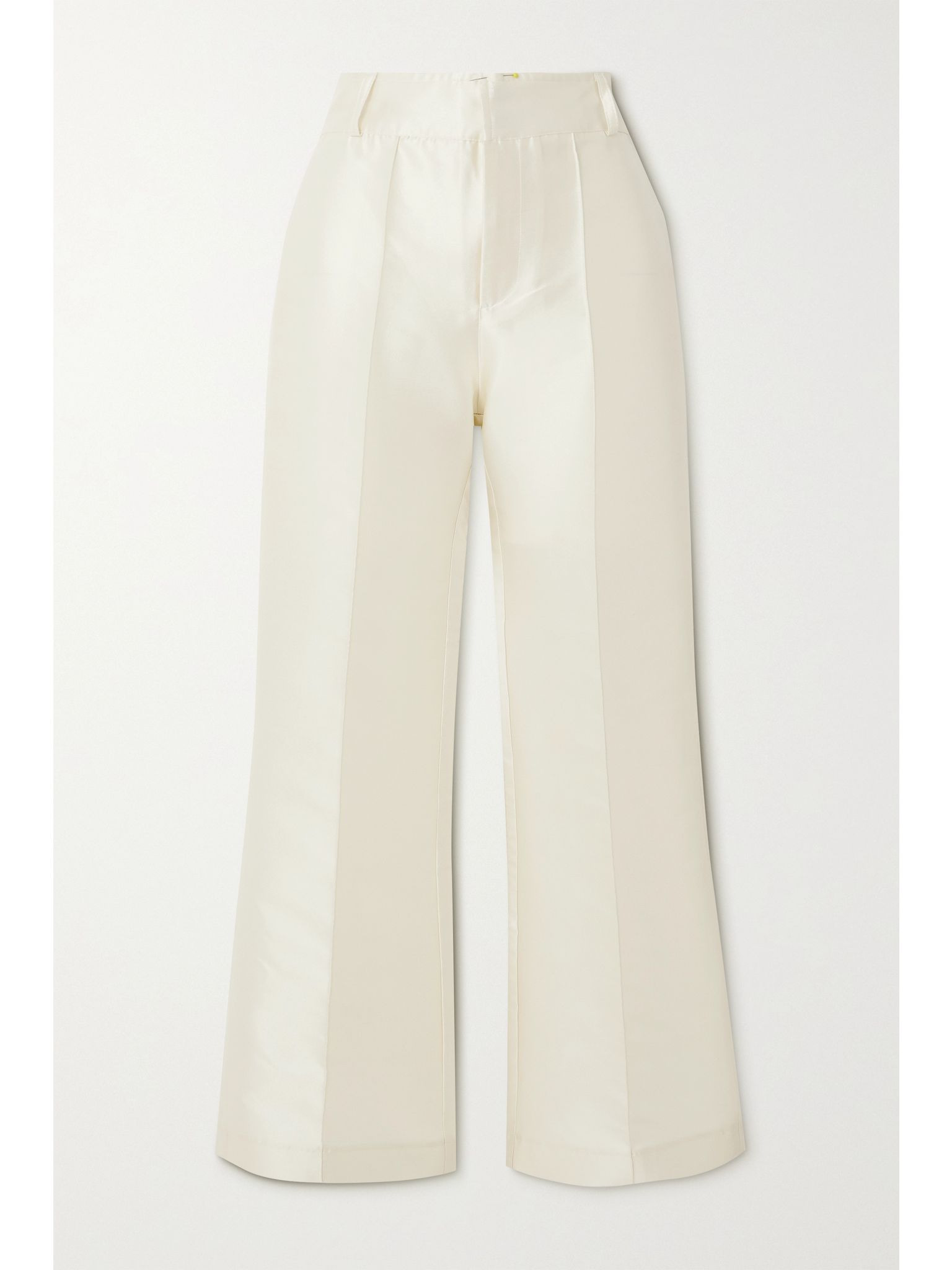 Yoshitomo pleated faille wide-leg pants White - 5