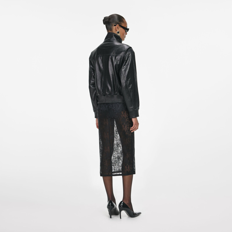 self-portrait Black Leather Jacket outlook