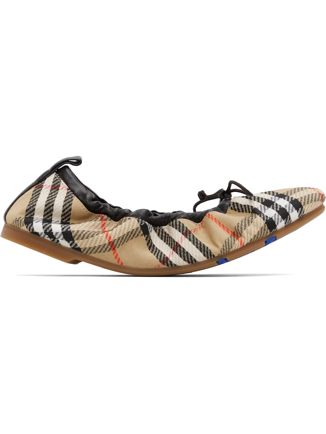 Tan Check Fawn Ballerina Flats - 1