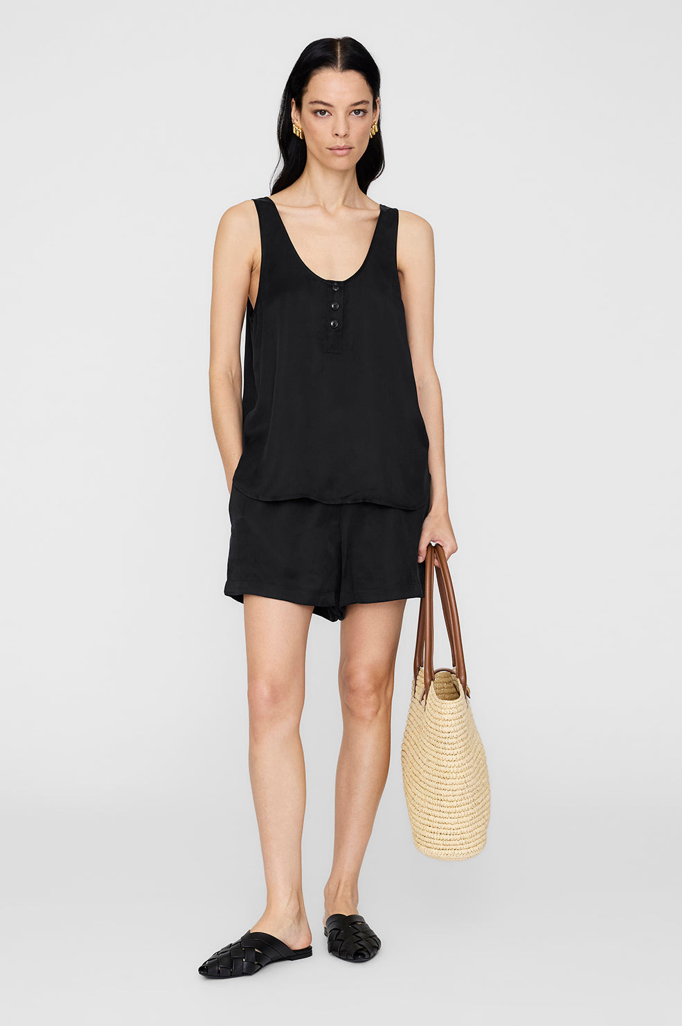 Evy Top - Washed Black - 2