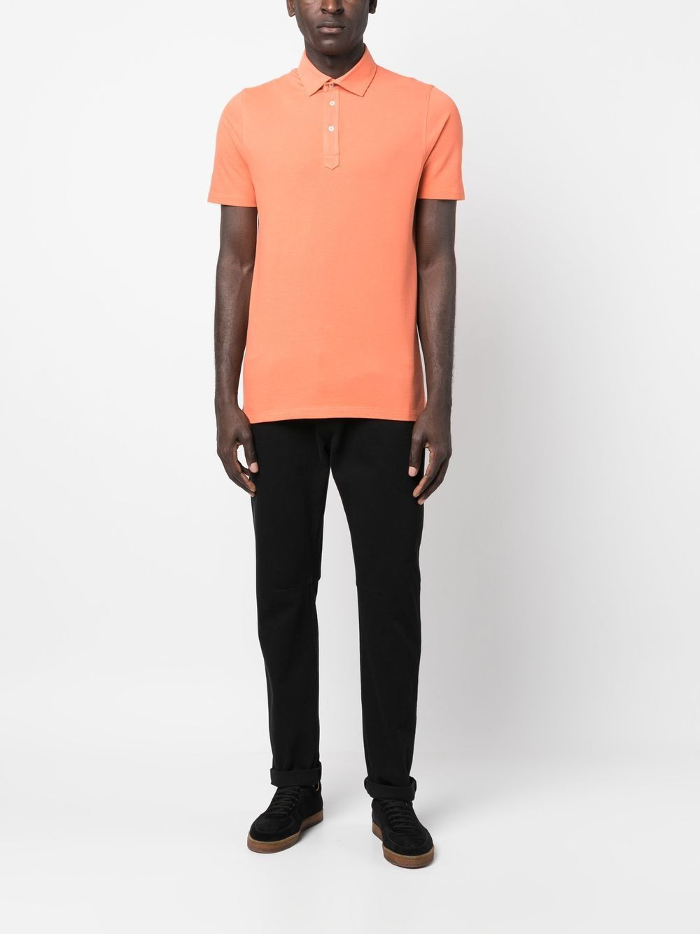 short-sleeved cotton polo shirt - 2