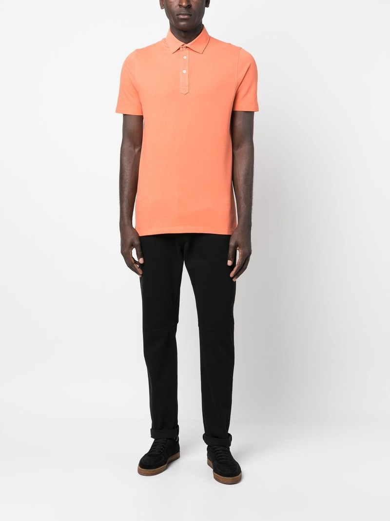 Brunello Cucinelli short-sleeved cotton polo shirt outlook