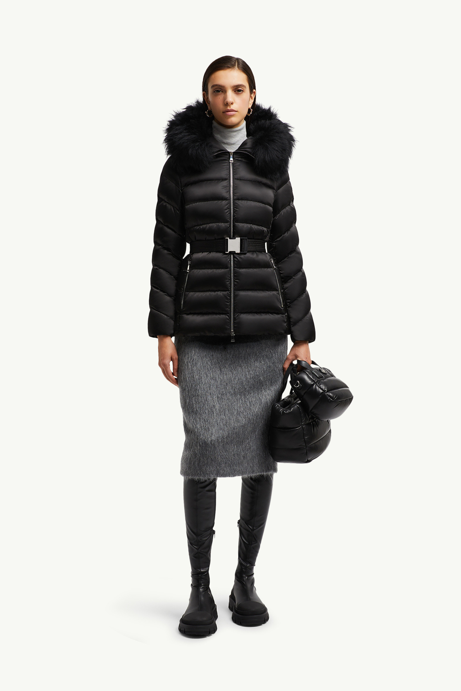 Cupidone Hooded Shearling-Trimmed Short Down Jacket - 2