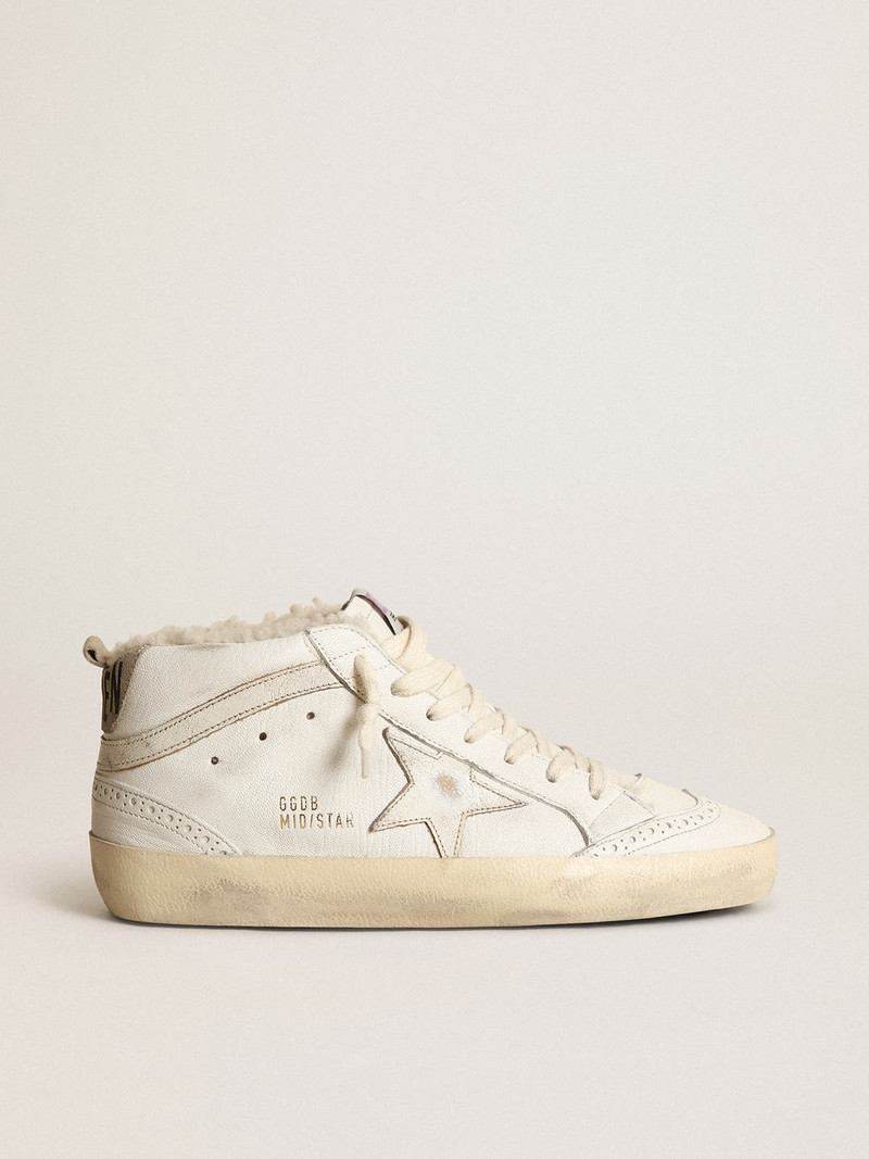 Mid Star in nappa with a glossy white leather star and flash - 1