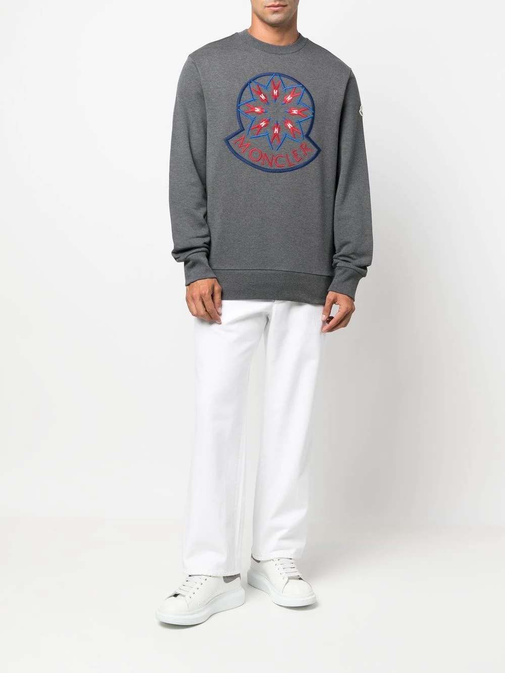 embroidered logo crew-neck sweatshirt - 2