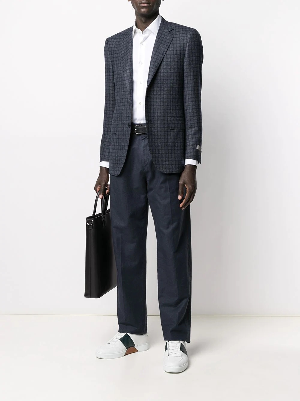 checked wool suit jacket - 2