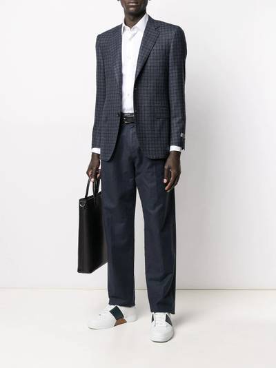 Canali checked wool suit jacket outlook