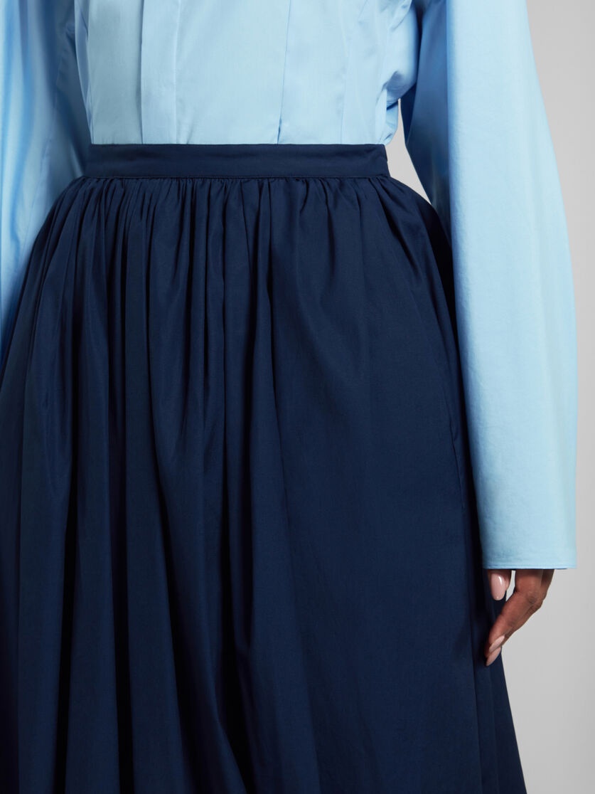 DEEP BLUE BIO POPLIN BALLOON MIDI SKIRT - 4
