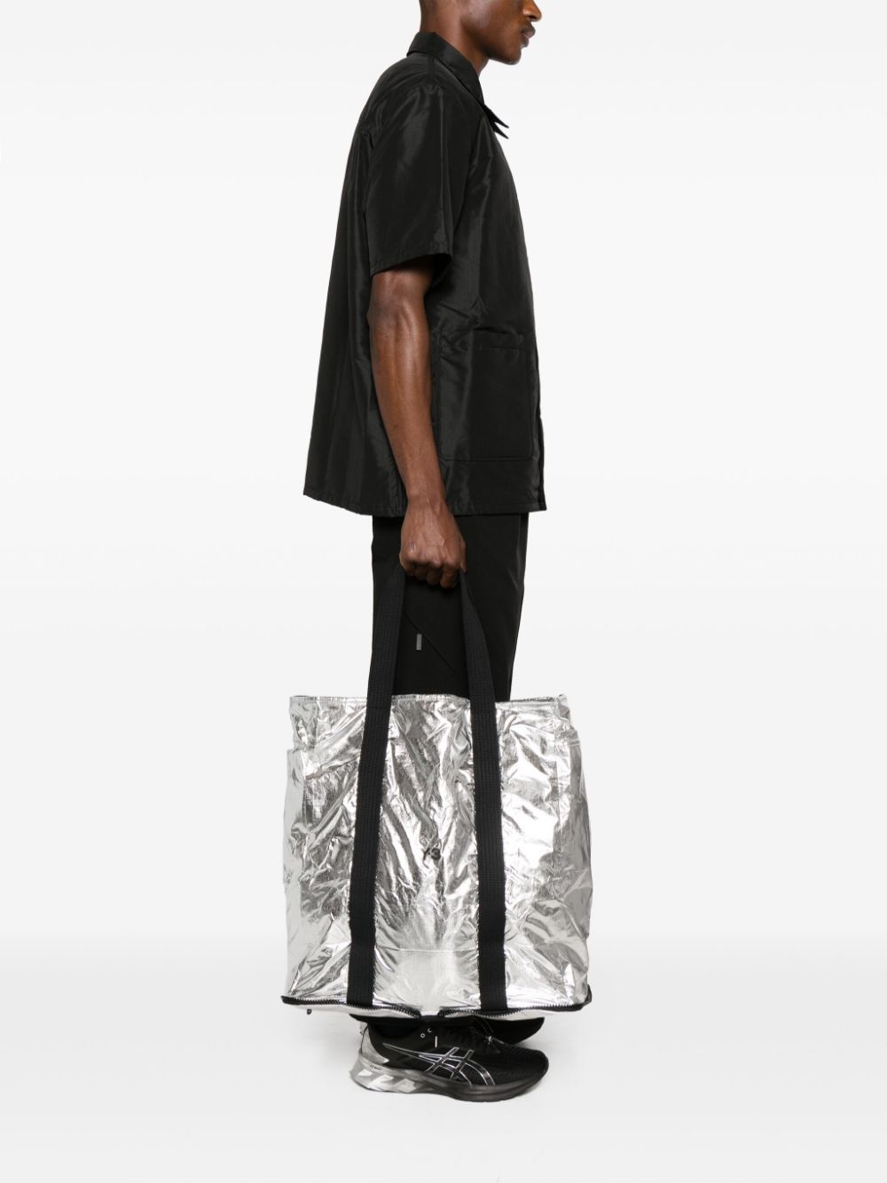 folding-design metallic tote bag - 2