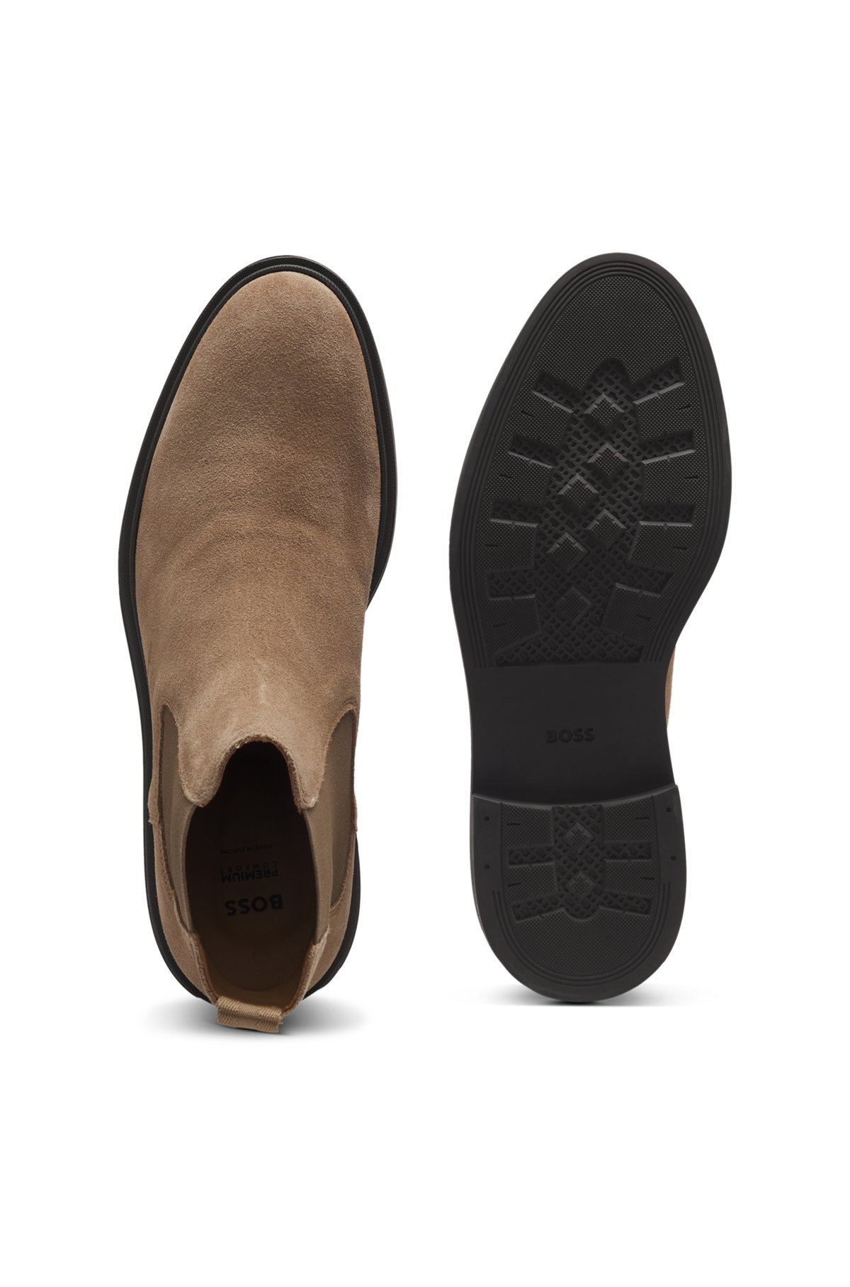 SUEDE CHELSEA BOOTS WITH SIGNATURE STRIPE - 4