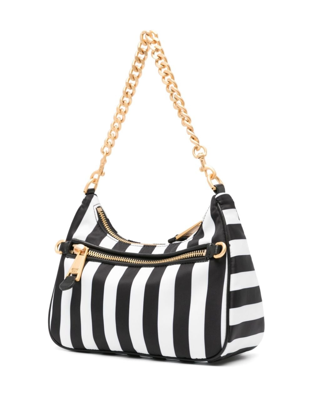 logo-lettering striped shoulder bag - 3