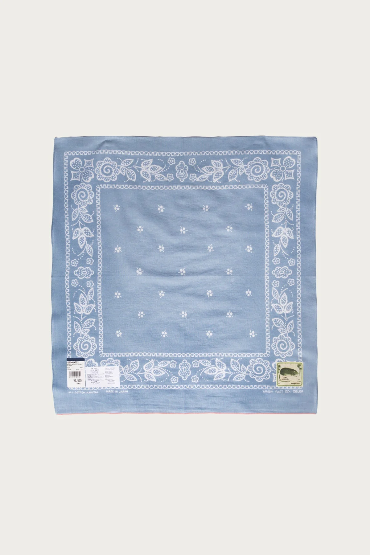 Fastcolor Selvedge Bandanna (ESCARGOT FLOWER) 20x20 - Sax - 1