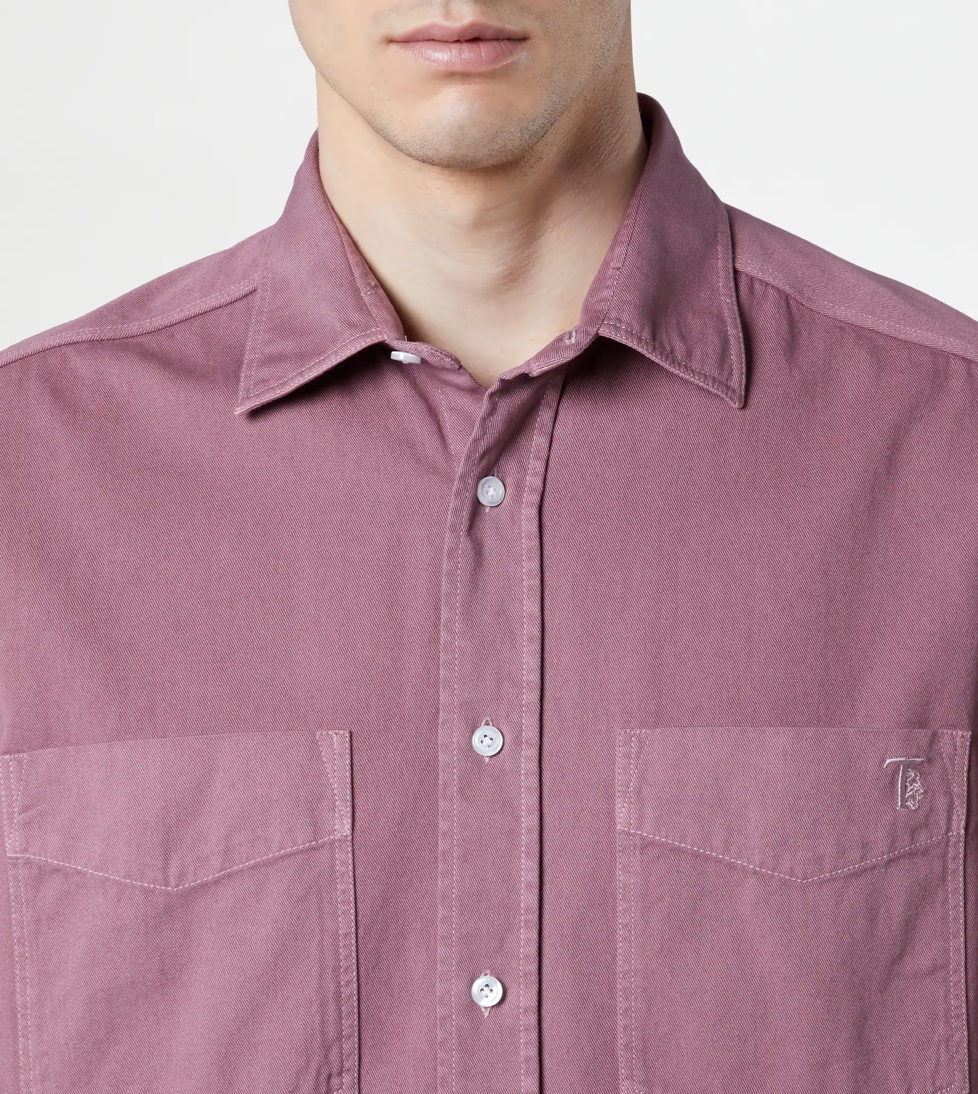 DOUBLE POCKET SHIRT - BURGUNDY - 3