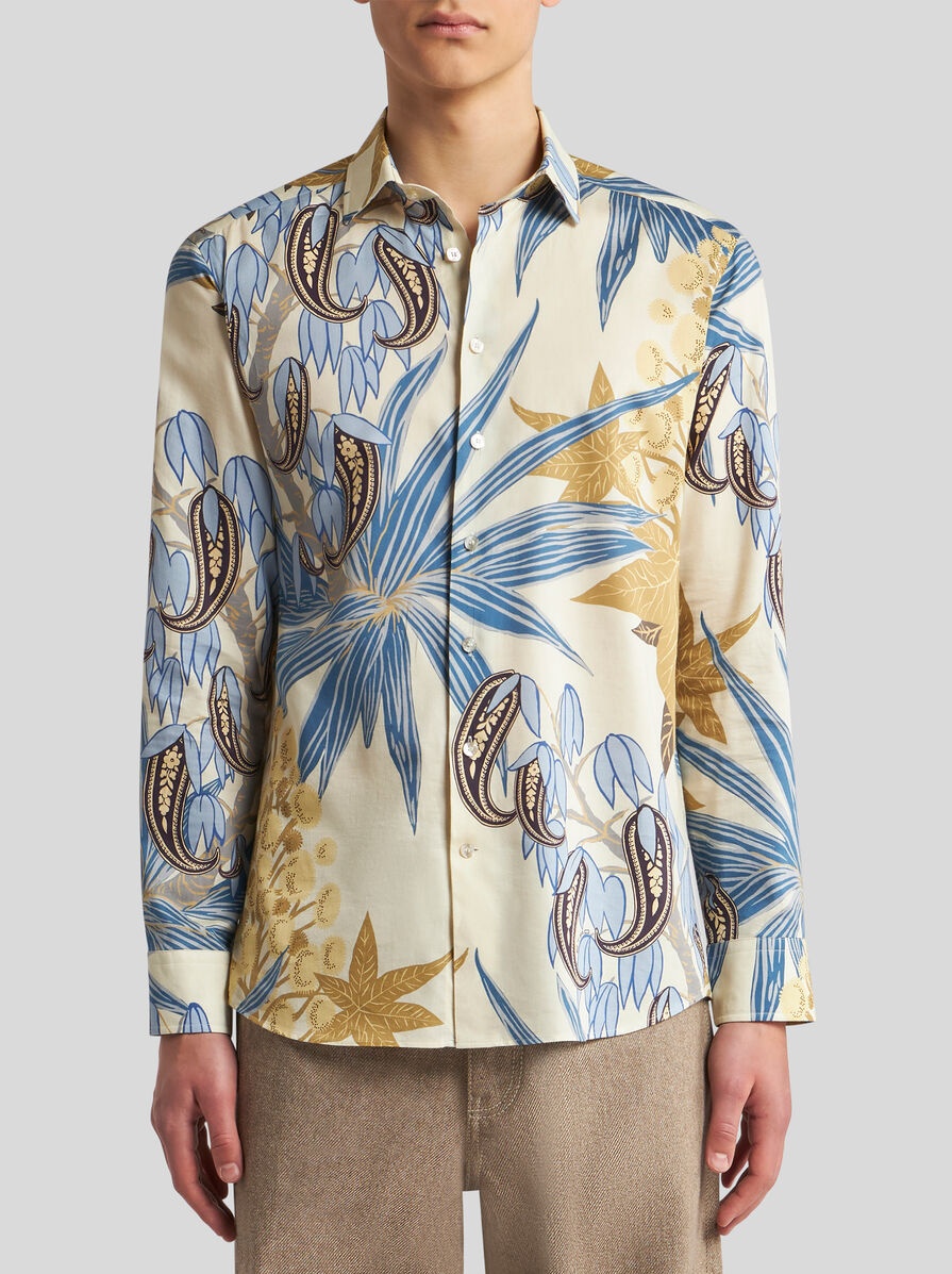 SHIRT WITH PAISLEY FOLIAGE PRINT - 2